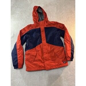 Lands' End Boys Youth Waterproof Fleece Lined Jacket Large 14 16 Hooded Blue